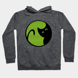 Black Cat with green eyes Hoodie